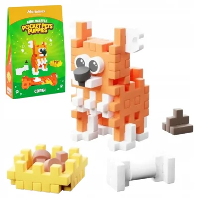 MARIOINEX MINI WAFFLE POCKET PETS PUPPIES MIĘKKIE KLOCKI PIESEK CORGI 3+ MARIOINEX MINI WAFFLE POCKET PETS PUPPIES MIĘKKIE KLOCKI PIESEK CORGI 3+