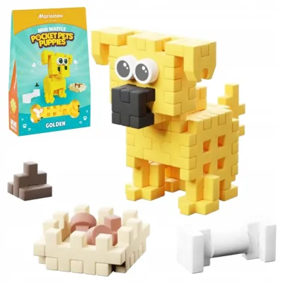 MARIOINEX MINI WAFFLE POCKET PETS PUPPIES MIĘKKIE KLOCKI GOLDEN RETRIEVER
