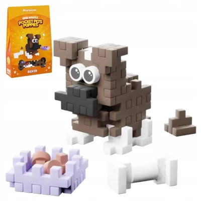 MARIOINEX MINI WAFFLE POCKET PETS PUPPIES MIĘKKIE KLOCKI PIESEK BOXER 3+ MARIOINEX MINI WAFFLE POCKET PETS PUPPIES MIĘKKIE KLOCKI PIESEK BOXER 3+