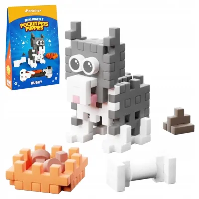 MARIOINEX MINI WAFFLE POCKET PETS PUPPIES MIĘKKIE KLOCKI PIESEK HUSKY 3+