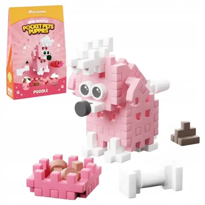 MARIOINEX MINI WAFFLE POCKET PETS PUPPIES MIĘKKIE KLOCKI PIESEK PUDEL 3+