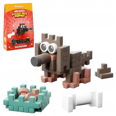 MARIOINEX MINI WAFFLE POCKET PETS PUPPIES MIĘKKIE KLOCKI PIESEK JAMNIK 3+ MARIOINEX MINI WAFFLE POCKET PETS PUPPIES MIĘKKIE KLOCKI PIESEK JAMNIK 3+