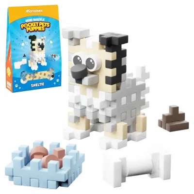 MARIOINEX MINI WAFFLE POCKET PETS PUPPIES KLOCKI OWCZAREK SZETLANDZKI 3+ MARIOINEX MINI WAFFLE POCKET PETS PUPPIES KLOCKI OWCZAREK SZETLANDZKI 3+