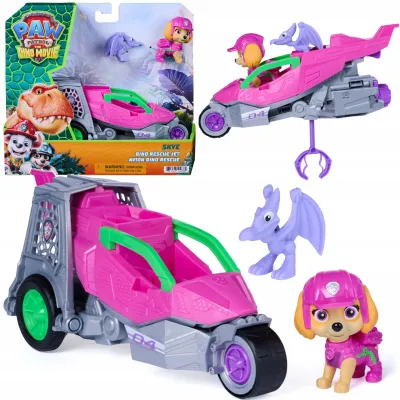 PSI PATROL DINO MOVIE SKYE ODRZUTOWIEC DINO RESCUE POJAZD 21 CM + FIGURKI PSI PATROL DINO MOVIE SKYE ODRZUTOWIEC DINO RESCUE POJAZD 21 CM + FIGURKI