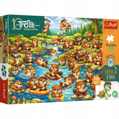 Trefl Puzzle Rodzina Treflików, Seek & Find 100 el. Bobry w akcji Trefl Puzzle Rodzina Treflików, Seek & Find 100 el. Bobry w akcji