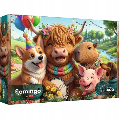 Trefl Puzzle 400 el. Flamingo by Trefl, Urodzinowa ekipa Trefl Puzzle 400 el. Flamingo by Trefl, Urodzinowa ekipa
