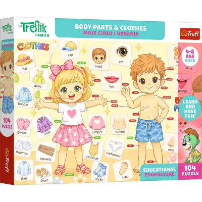 Trefl Puzzle Edukacyjne 104 el. Moje ciało i ubrania Trefl Puzzle Edukacyjne 104 el. Moje ciało i ubrania