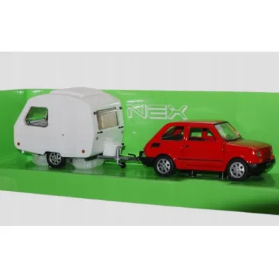 WELLY AUTO Fiat 126p Przyczepa NIEWIADÓW skala 1:34