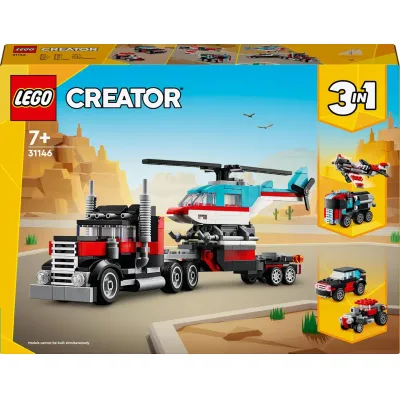 LEGO CREATOR Ciężarówka z platformą i helikopterem LEGO CREATOR Ciężarówka z platformą i helikopterem