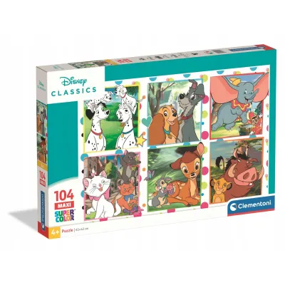 Clementoni Puzzle 104 el. Maxi. Super kolor. Disney Classics