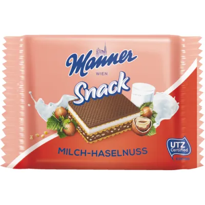 Manner Snack Milch-Haselnuss Wafelek 25g Manner Snack Milch-Haselnuss Wafelek 25g