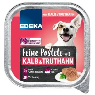 Edeka Feine Pastete Kalb Truthahn dla Psa 150g