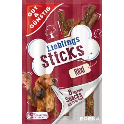 G&G Lieblings Sticks mit Rind dla Psa 8szt 88g