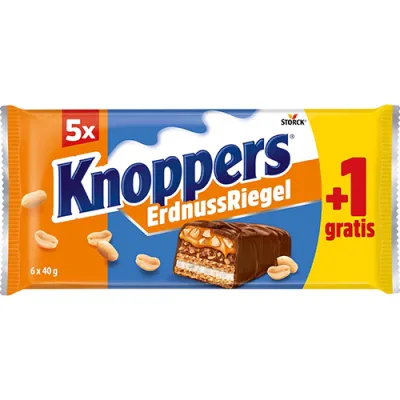 Knoppers Erdnuss Riegel 5+1szt 240g