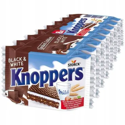 Knoppers Black & White Wafelki 8szt 200g