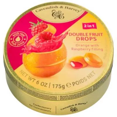 C&H Double Fruits Orange Raspberry Dropsy 175g