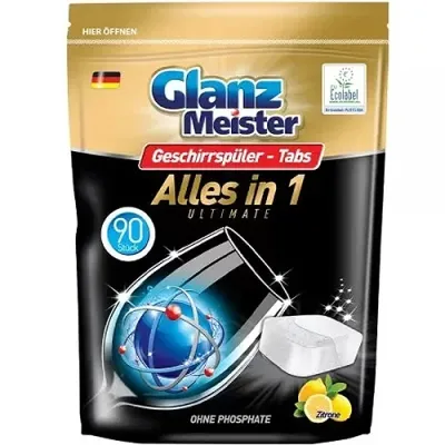 Glanz Meister Alles in 1 Zitrone Tabs 90szt 1,4kg