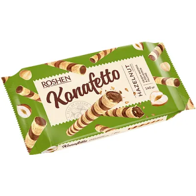 Roshen Konafetto Hazelnut Rurki 140g