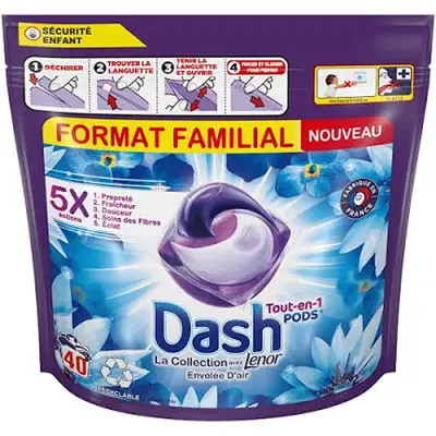 Dash Tout-en-1 Lenor Pods Envolee d'Air 40p 952g