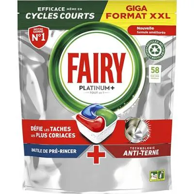 Fairy Platinum+ Tout en 1 Tabs 58szt 900g