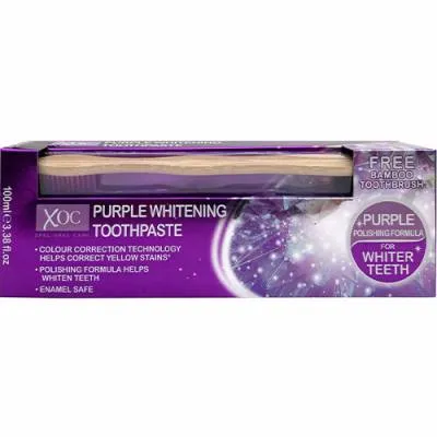 XOC Purple Whitening Pasta 100ml + Szczoteczka