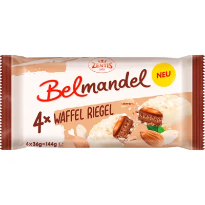 Zentis Belmandel Waffel Riegel Batoniki 4szt 144g