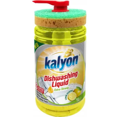 Kalyon Dishwashing Liquid Lemon do Naczyń 1L+Gąbka