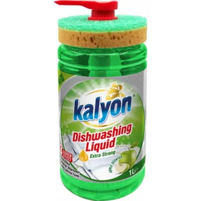 Kalyon Dishwashing Liquid Apple do Naczyń 1L+Gąbka