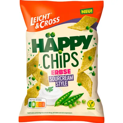 Leicht & Cross Happy Chips Erbse Sourcream 90g