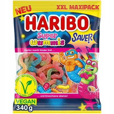 Haribo Super Wummis Sauer Vegan 340g NEW