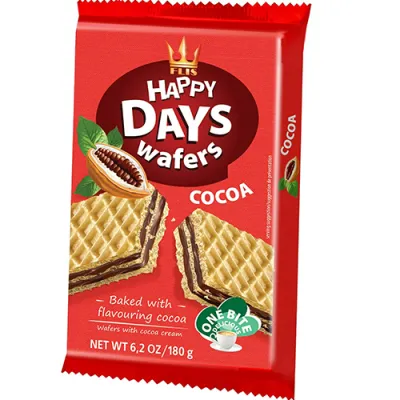 Flis Happy Days Wafers Cocoa Wafelki 180g