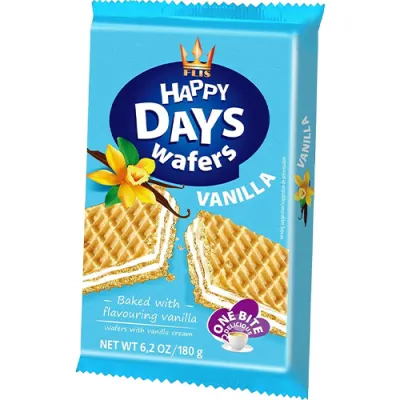 Flis Happy Days Wafers Vanilla Wafelki 180g