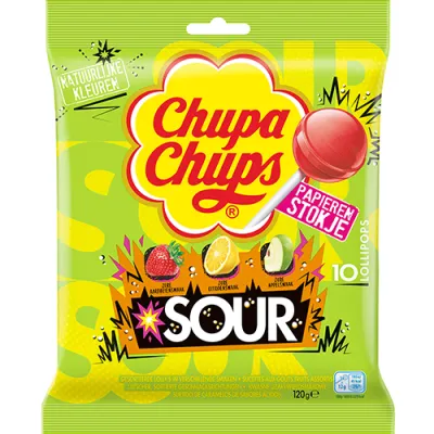 Chupa Chups Sour Lizaki 10szt 120g