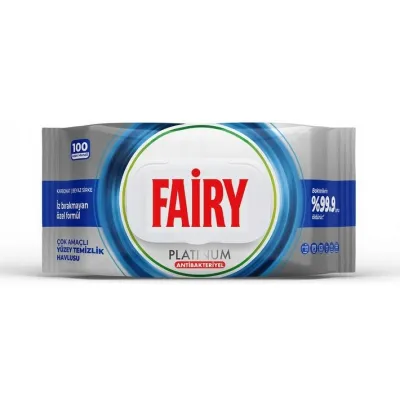 Fairy Chusteczki Platinum Antybakteryjne 100szt