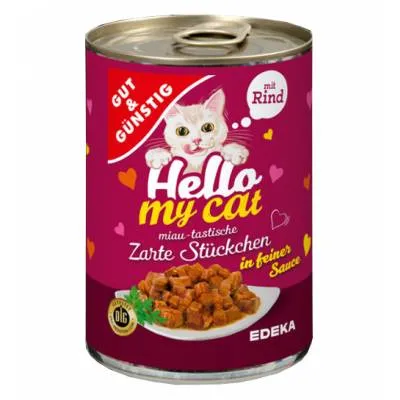 G&G Hello My Cat Zarte Stuckchen Rind 415g