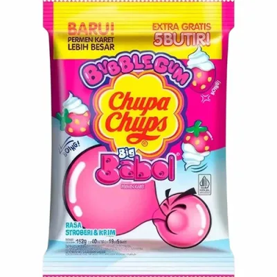 Chupa Chups Big Babol Stroberi & Krim Guma 152g