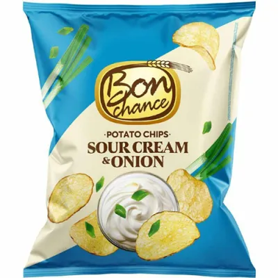 Bon Chance Potato Chips Sour Cream & Onion 130g