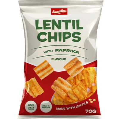 Snackline Lentil Chips with Paprika Flavour 70g Snackline Lentil Chips with Paprika Flavour 70g