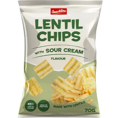 Snackline Lentil Chips with Sour Cream Flavour 70g Snackline Lentil Chips with Sour Cream Flavour 70g