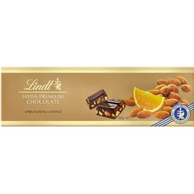 Lindt Premium Chocolate Dark Almond Orange 300g Lindt Premium Chocolate Dark Almond Orange 300g